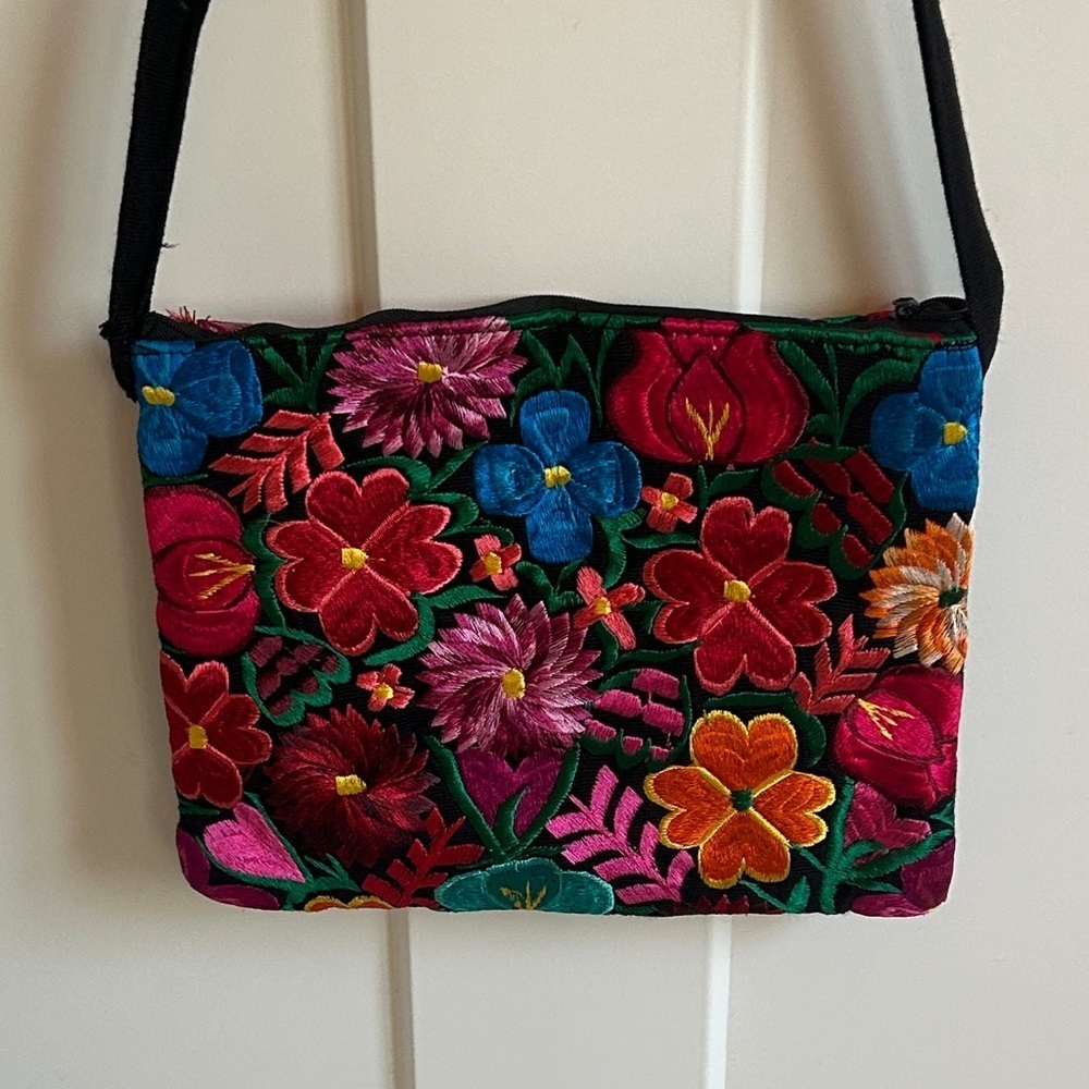 Colourful Mexican Floral Handmade Embroidered Women's Bag / Purse